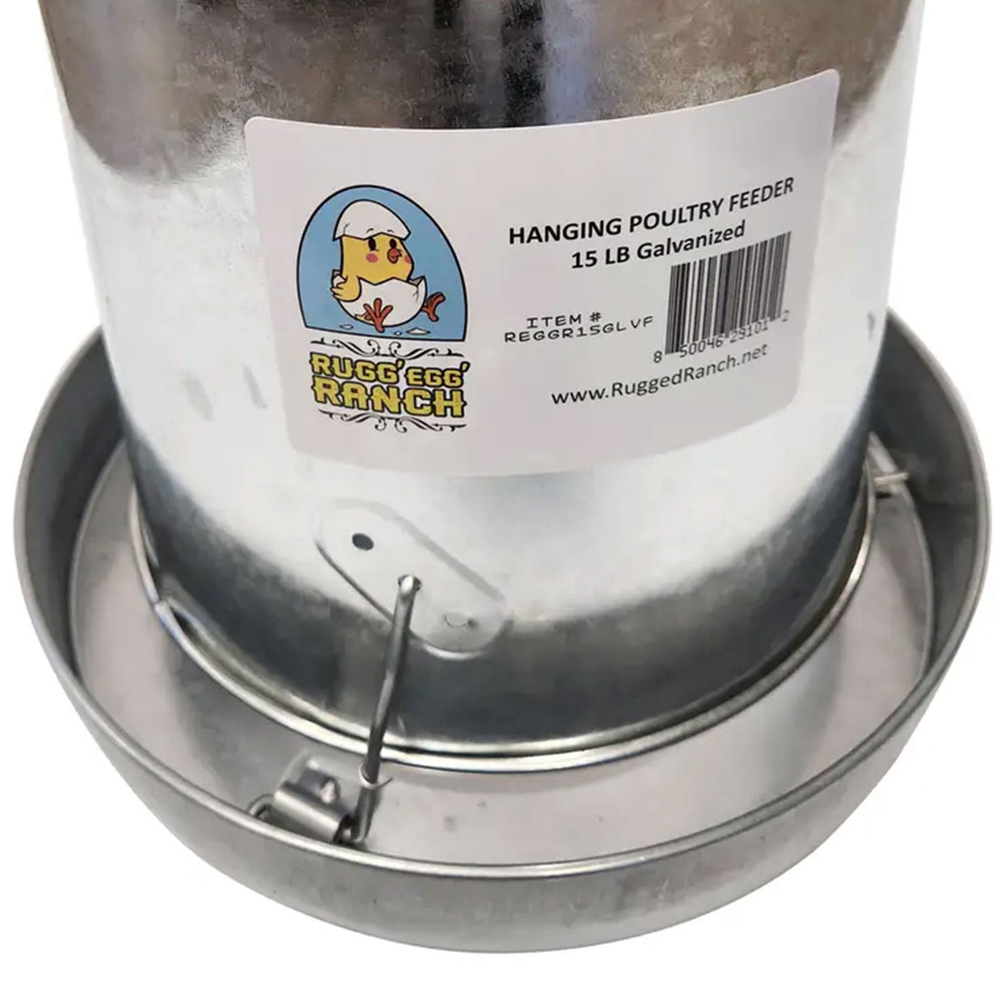 Rugged Ranch Products RuggEgg Ranch 15 Pound Hanging Galvanized Poultry Feeder - VMInnovations