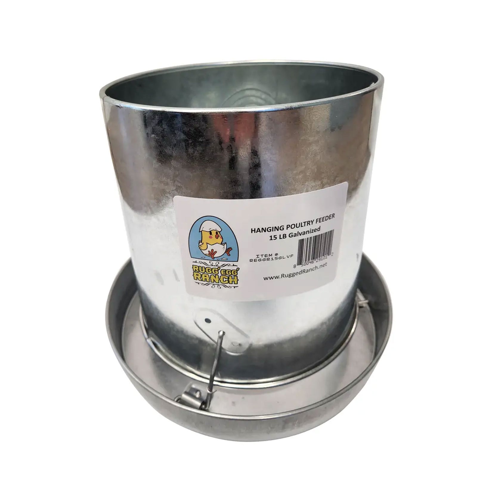 Rugged Ranch Products RuggEgg Ranch 15 Pound Hanging Galvanized Poultry Feeder - VMInnovations