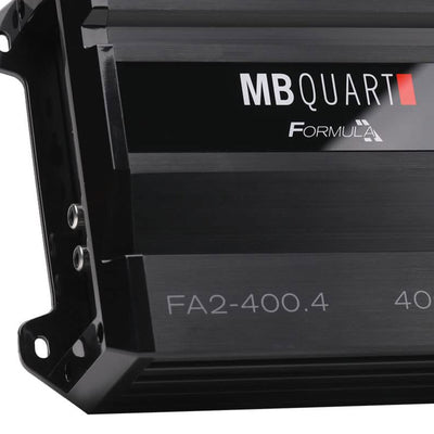 MB Quart Formula 400 Watt 4 Channel Car Audio Mobile Amplifier, FA2-400.4, Black