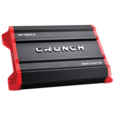Crunch 1,500 Watt Adjustable 12dB Ground Pounder Car Amplifier, GP-1500.4, Black