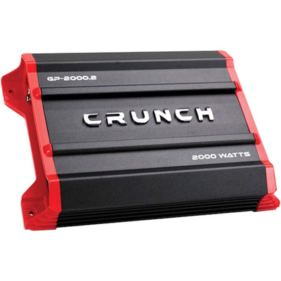 Crunch 2,000 Watt Adjustable 12dB Ground Pounder Car Amplifier, GP-2000.2, Black - VMInnovations