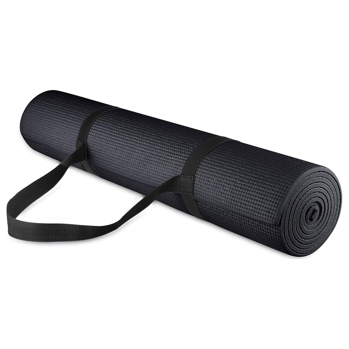 Signature Fitness All Purpose High Density No Tear Exercise Yoga Mat, Black