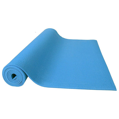 Signature Fitness All Purpose High Density Exercise Mat w/Strap, Blue (Used) - VMInnovations