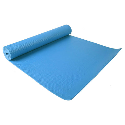 Signature Fitness All Purpose High Density No Tear Exercise Mat w/Strap, Blue