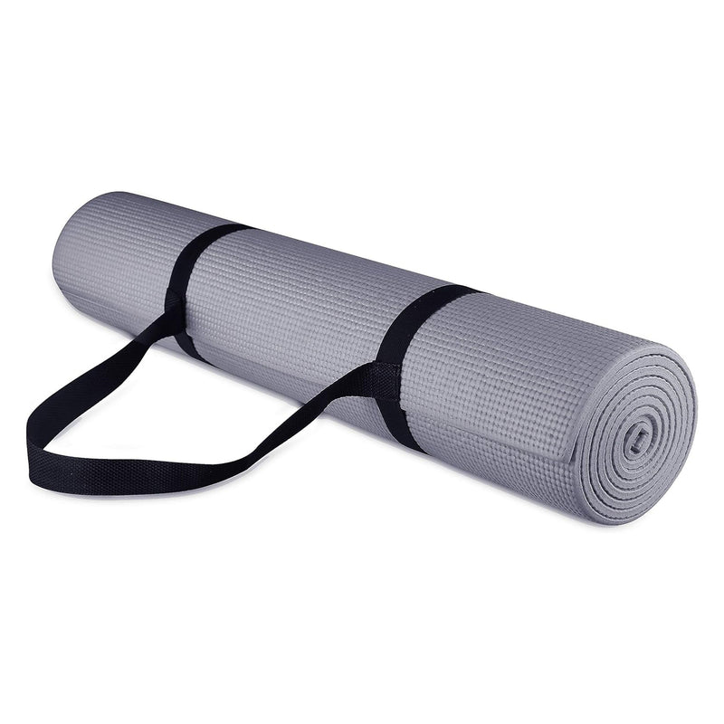 Signature All Purpose High Density No Tear Exercise Mat w/Strap, Gray (Used)