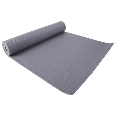 Signature All Purpose High Density No Tear Exercise Mat w/Strap, Gray (Open Box) - VMInnovations