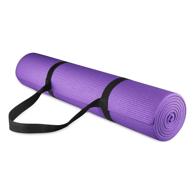 Signature All Purpose High Density No Tear Exercise Mat w/Strap,Purple(Open Box)