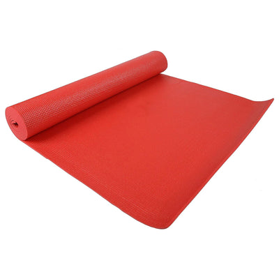 Signature All Purpose High Density No Tear Exercise Mat w/Strap, Red(Open Box) - VMInnovations