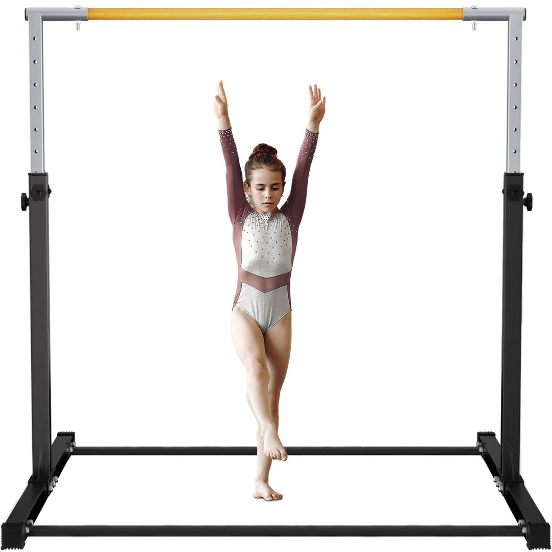 Signature Fitness Adjustable Steel Gymnastics Bar, Ages 3 & Up, Black (Open Box)