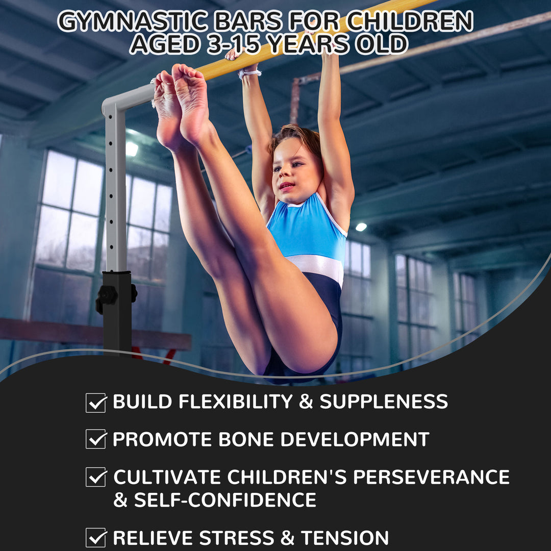 Signature Fitness Adjustable Steel Gymnastics Bar, Ages 3 & Up, Black (Open Box) - VMInnovations