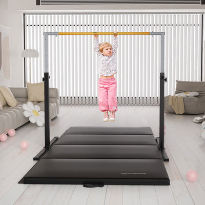 Signature Fitness Adjustable Folding Steel Gymnastics Bar, Ages 3 & Up, Black - VMInnovations