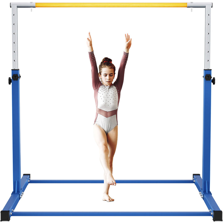 Signature Fitness Adjustable Gymnastics Bar, for Ages 3 & Up, Blue (Open Box)