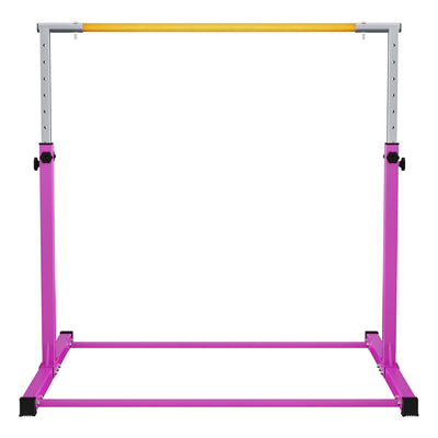 Signature Fitness Adjustable Folding Steel Gymnastics Bar, for Ages 3 & Up, Pink - VMInnovations