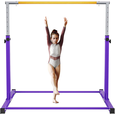 Signature Fitness Adjustable Folding Gymnastics Bar, Ages 3+, Purple (Open Box) - VMInnovations