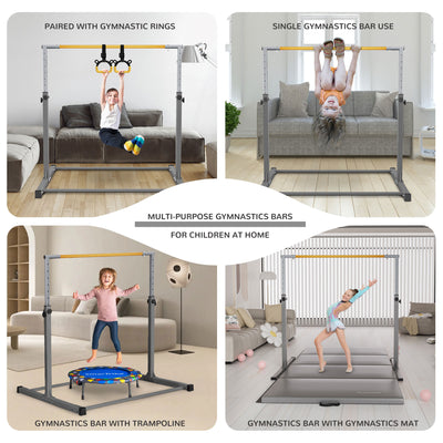 Signature Fitness Adjustable Steel Gymnastics Bar, Ages 3 & Up, Gray (Used) - VMInnovations