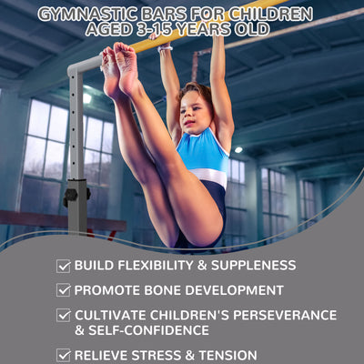 Signature Fitness Adjustable Steel Gymnastics Bar, Ages 3 & Up, Gray (Used) - VMInnovations