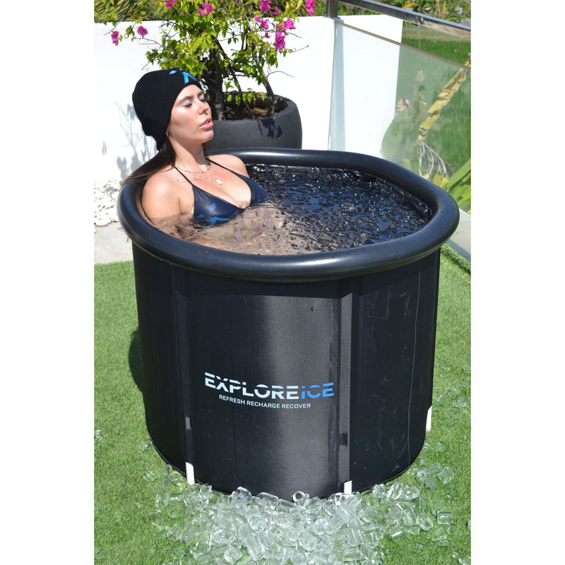 Explore Ice Bath Pro Max XL Outdoor Athlete Cold Plunge Bath Tub, Black (Used)