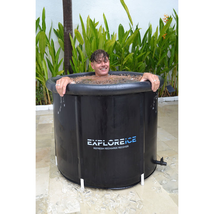 Explore Ice Bath Pro Max Extra Large Outdoor Athlete Cold Plunge Bath Tub, Black