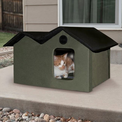 K&H Pet Products Extra Wide Outdoor Heated Kitty House with 2 Doors (Open Box) - VMInnovations