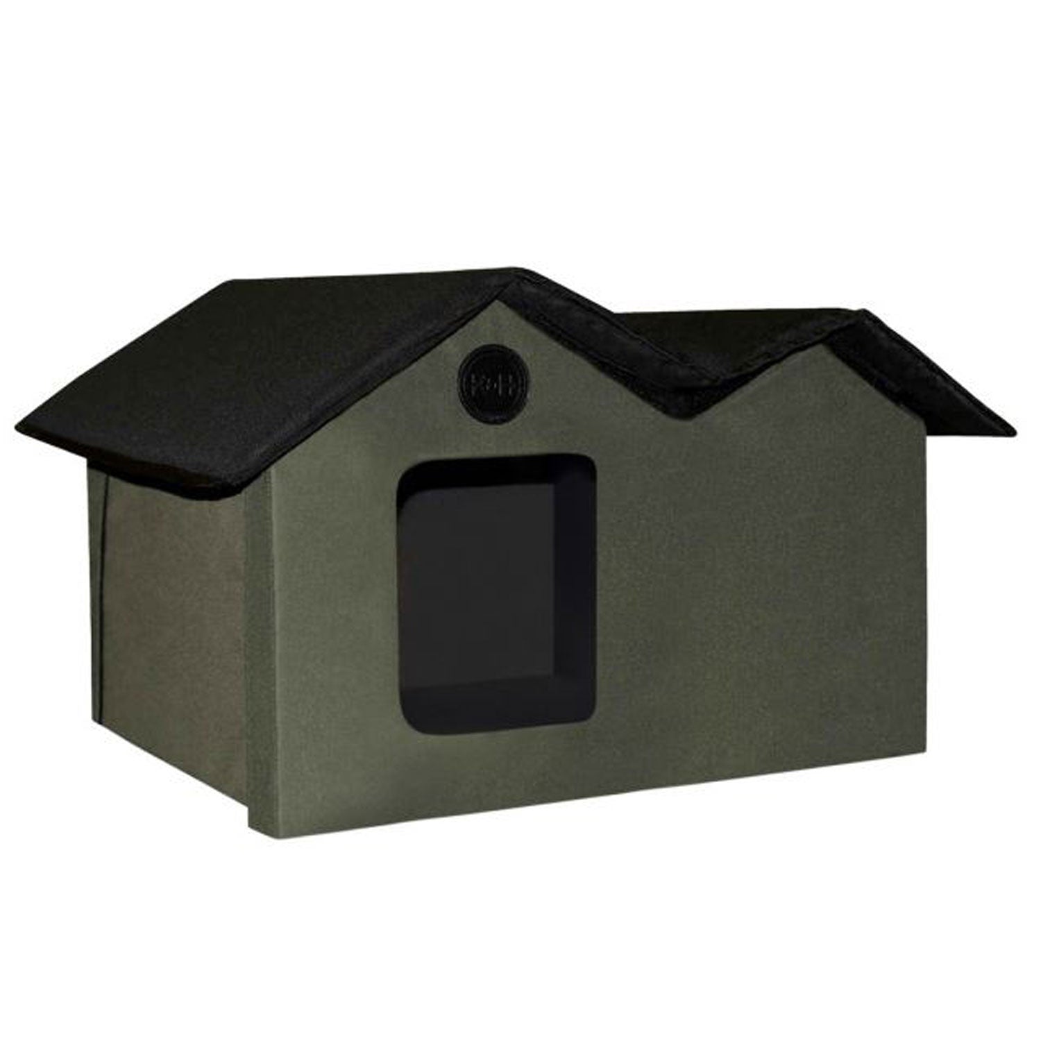 K&H Pet Products Extra Wide Heated Kitty House with 2 Doors, Olive (Used) - VMInnovations