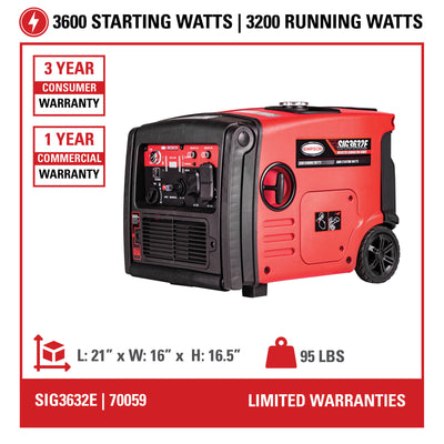 SIMPSON 3200 Watt Gas Inverter Generator & Portable Power Station (Open Box) - VMInnovations
