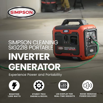 Simpson Cleaning SIG2218 1,800 Watt Portable Generator w/ LED Display (Open Box) - VMInnovations