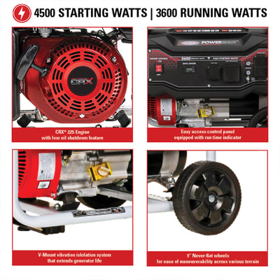 SIMPSON PowerShot Portable 3,600 Watt Generator w/Roll Cage Protection(Open Box) - VMInnovations