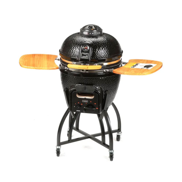 Vision Grills C Series Ceramic Kamado Charcoal Grill with Super Bundle, Black - VMInnovations