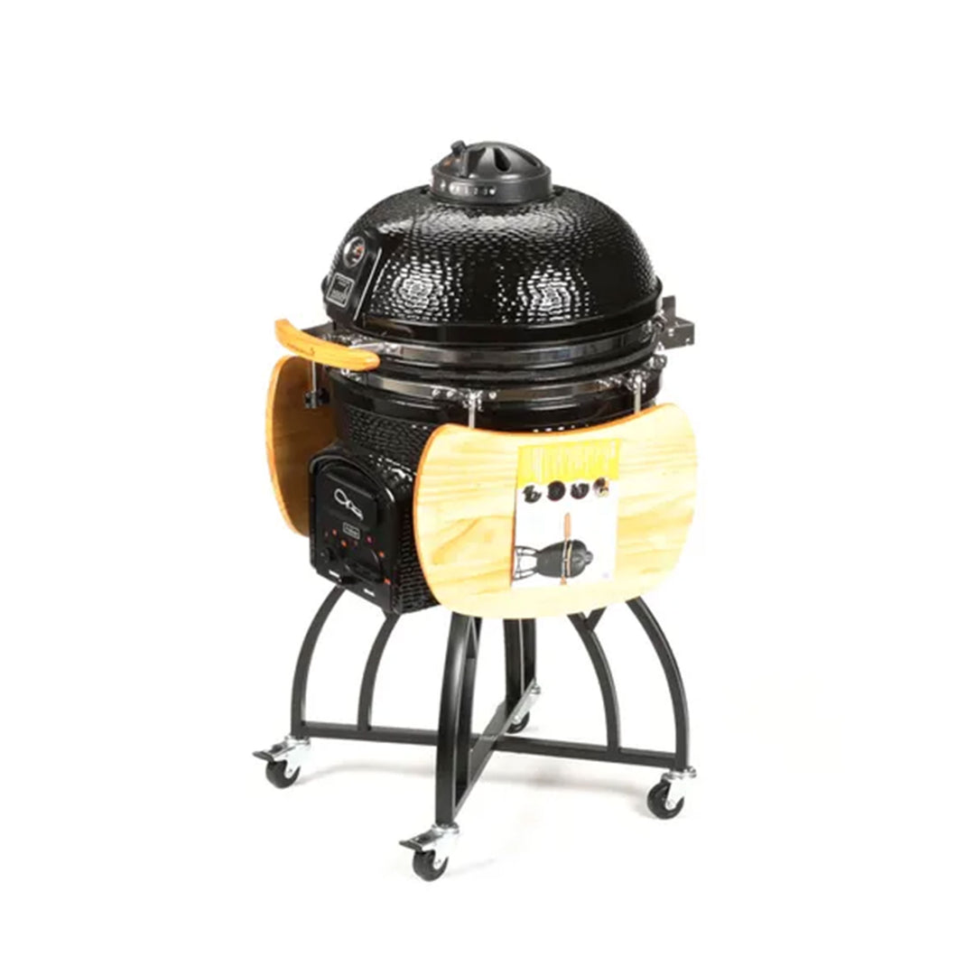 Vision Grills C Series Ceramic Kamado Charcoal Grill with Super Bundle, Black - VMInnovations