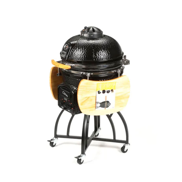 Vision Grills C Series Ceramic Kamado Charcoal Grill with Super Bundle, Black - VMInnovations