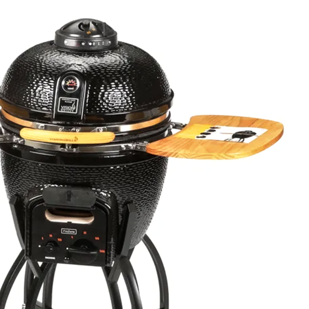 Vision Grills C Series Ceramic Kamado Charcoal Grill with Super Bundle, Black - VMInnovations