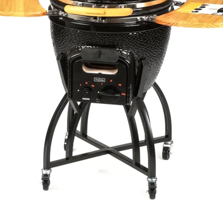 Vision Grills C Series Ceramic Kamado Charcoal Grill with Super Bundle, Black - VMInnovations