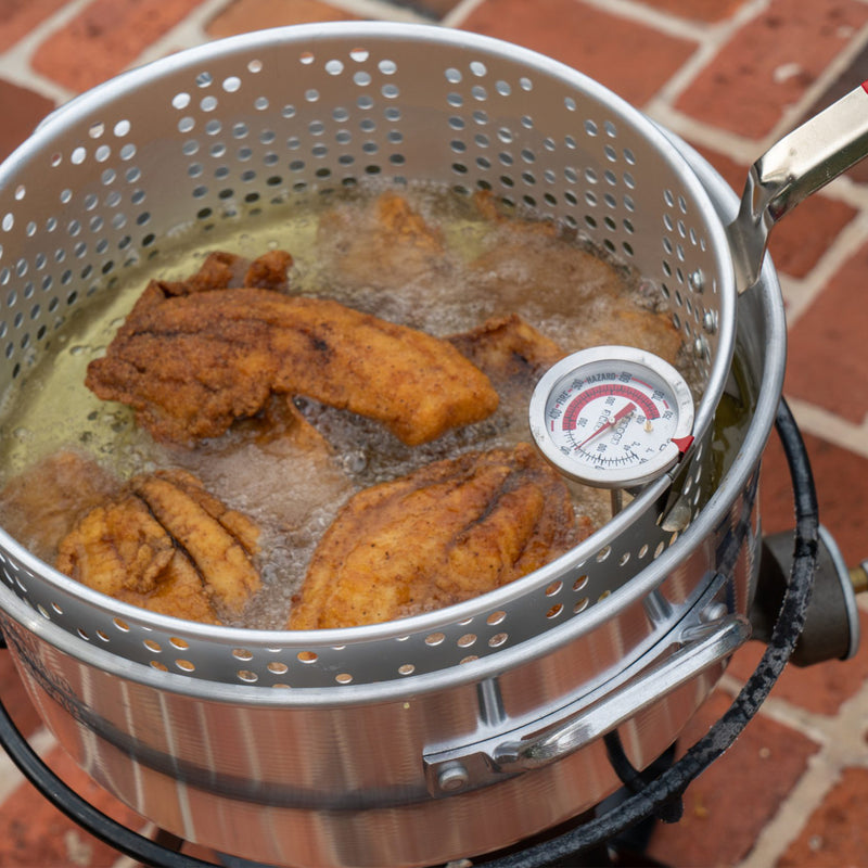 Metal-Fusion Import Outdoor Fish Fryer with 10 Quart Aluminum Fry Pan and Burner