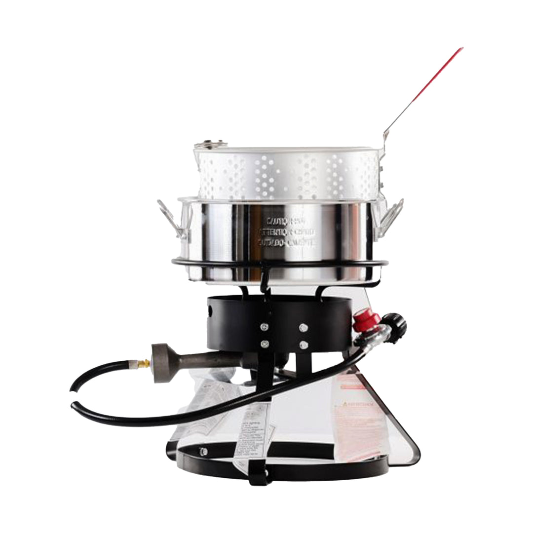 Metal-Fusion Outdoor Fish Fryer w/10 Qt Aluminum Fry Pan and Burner (Open Box) - VMInnovations