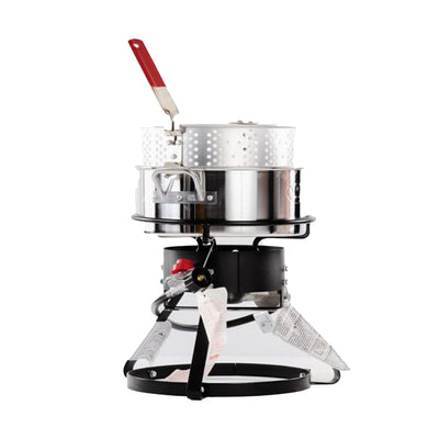 Metal-Fusion Outdoor Fish Fryer w/10 Qt Aluminum Fry Pan and Burner (Open Box) - VMInnovations