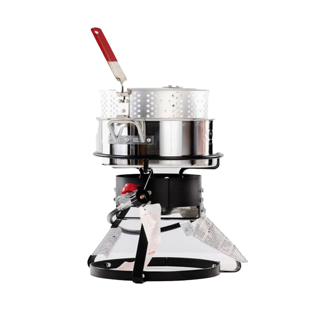 Metal-Fusion Outdoor Fish Fryer w/10 Qt Aluminum Fry Pan and Burner (Open Box) - VMInnovations