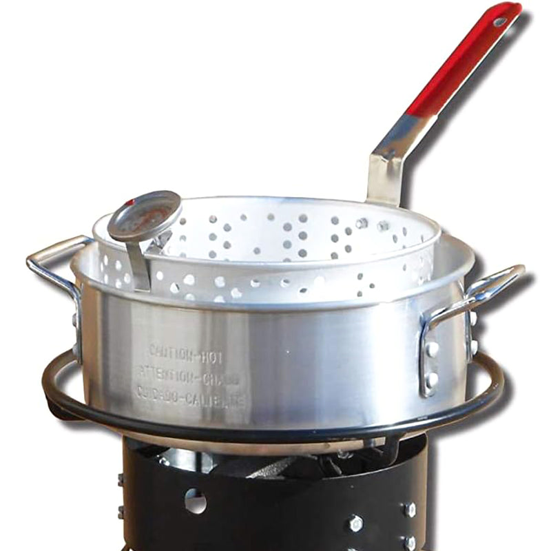 Metal-Fusion Outdoor Fish Fryer w/10 Qt Aluminum Fry Pan and Burner (Open Box)