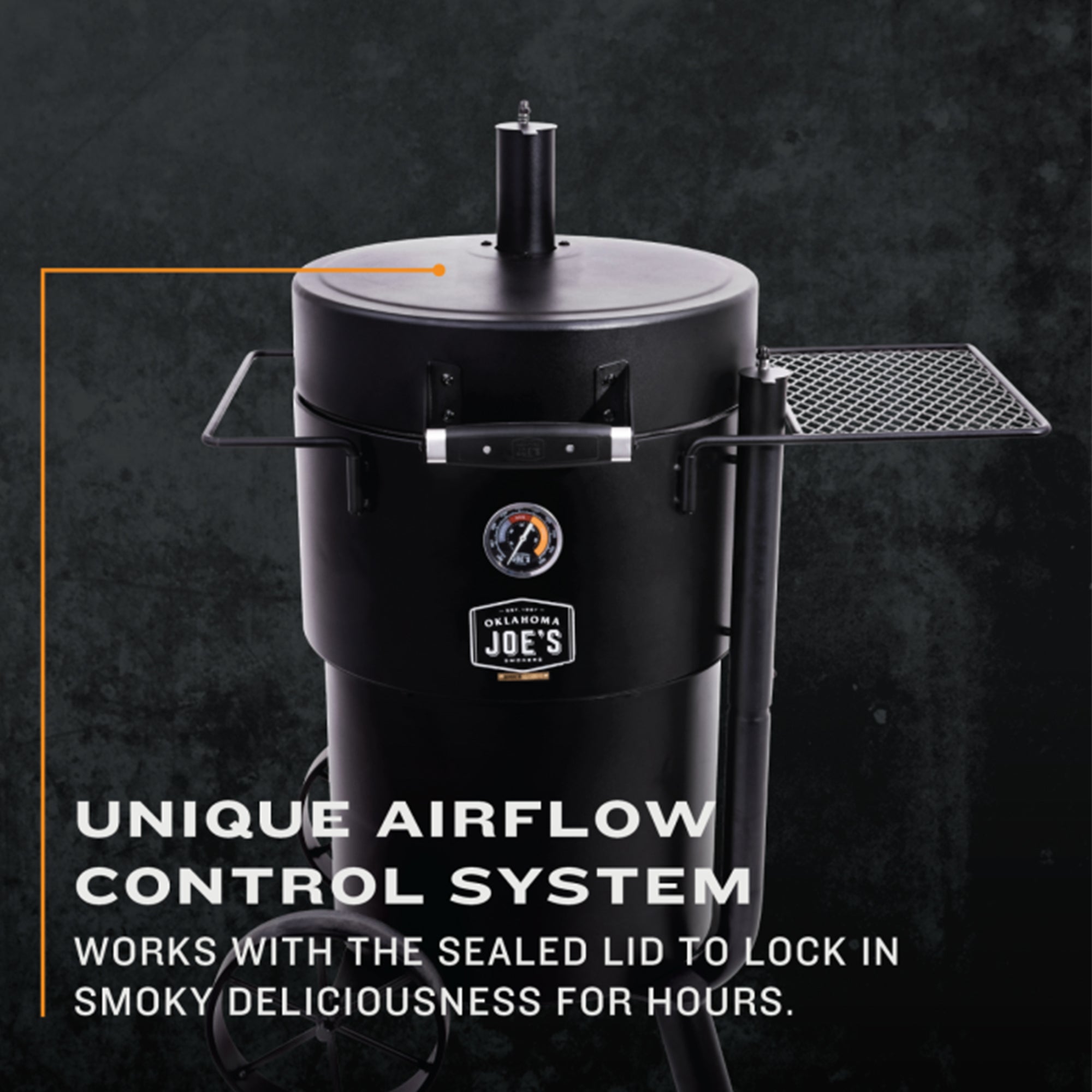 Char-Broil Oklahoma Joes Bronco Barrel Drum Smoker with Porcelain Coated Steel - VMInnovations
