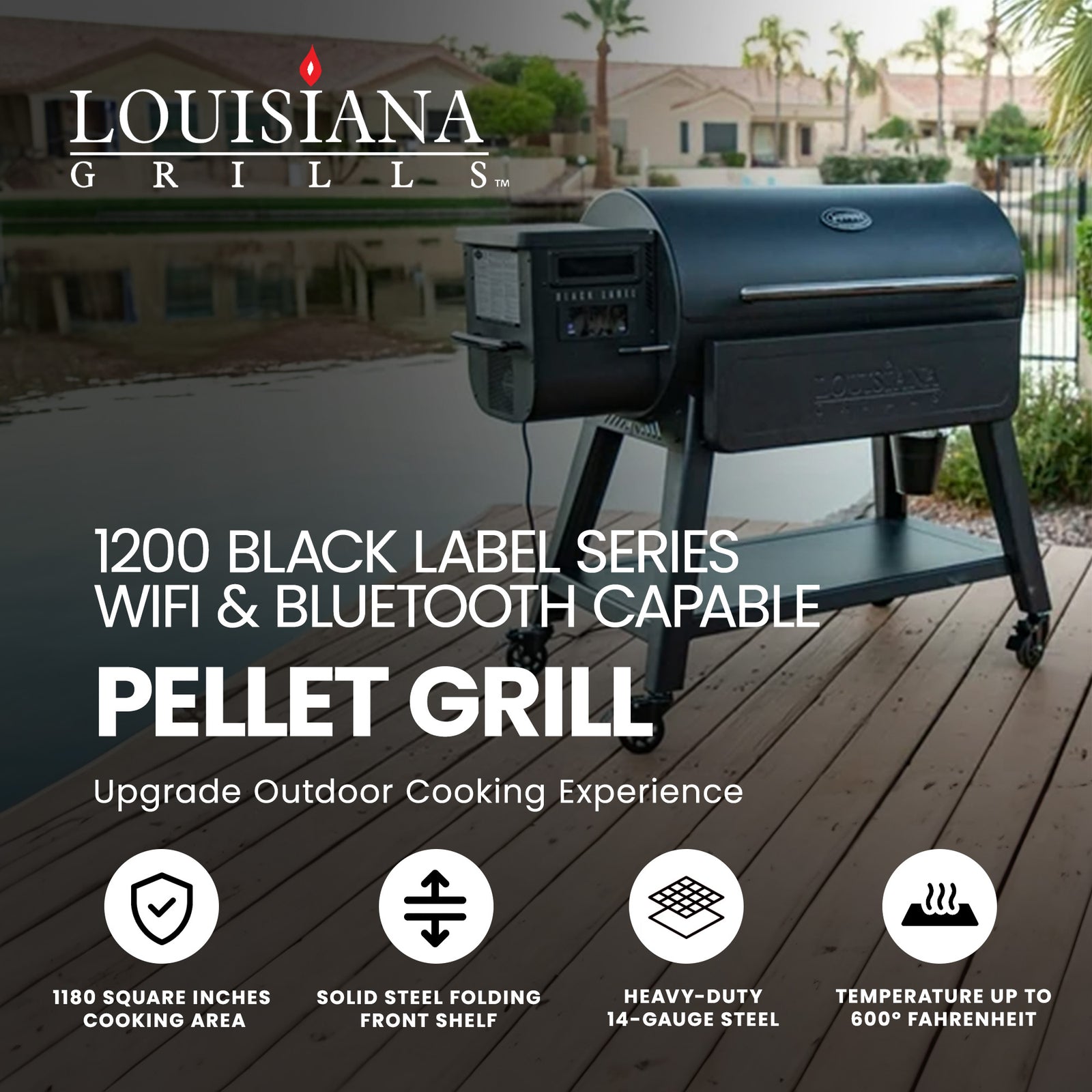 Louisiana Grills 1200 Black Label Series WiFi & Bluetooth Pellet Grill(Open Box) - VMInnovations