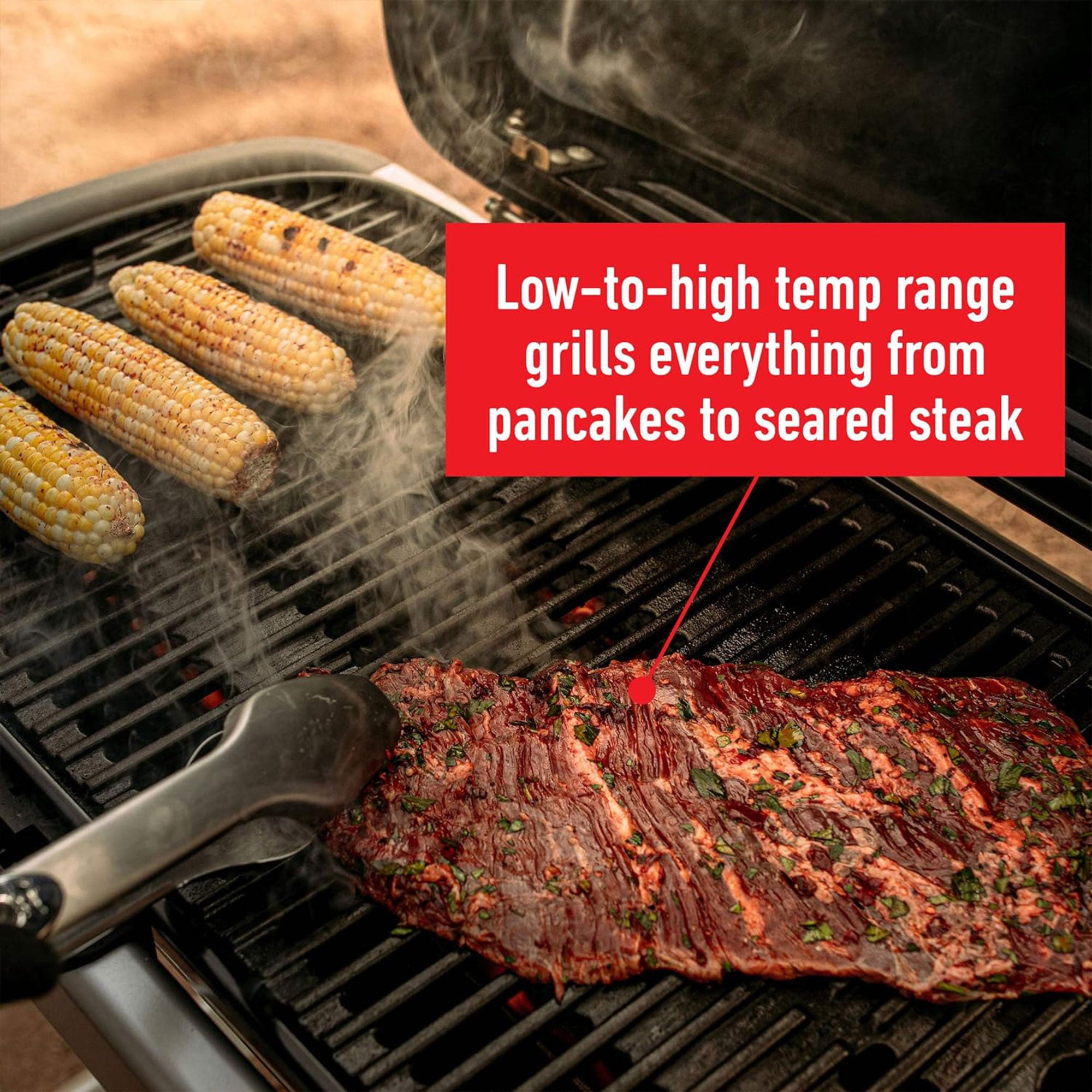 Weber Traveler Outdoor Porcelain Coated Cast Iron LP Gas Grill, Black (Open Box) - VMInnovations