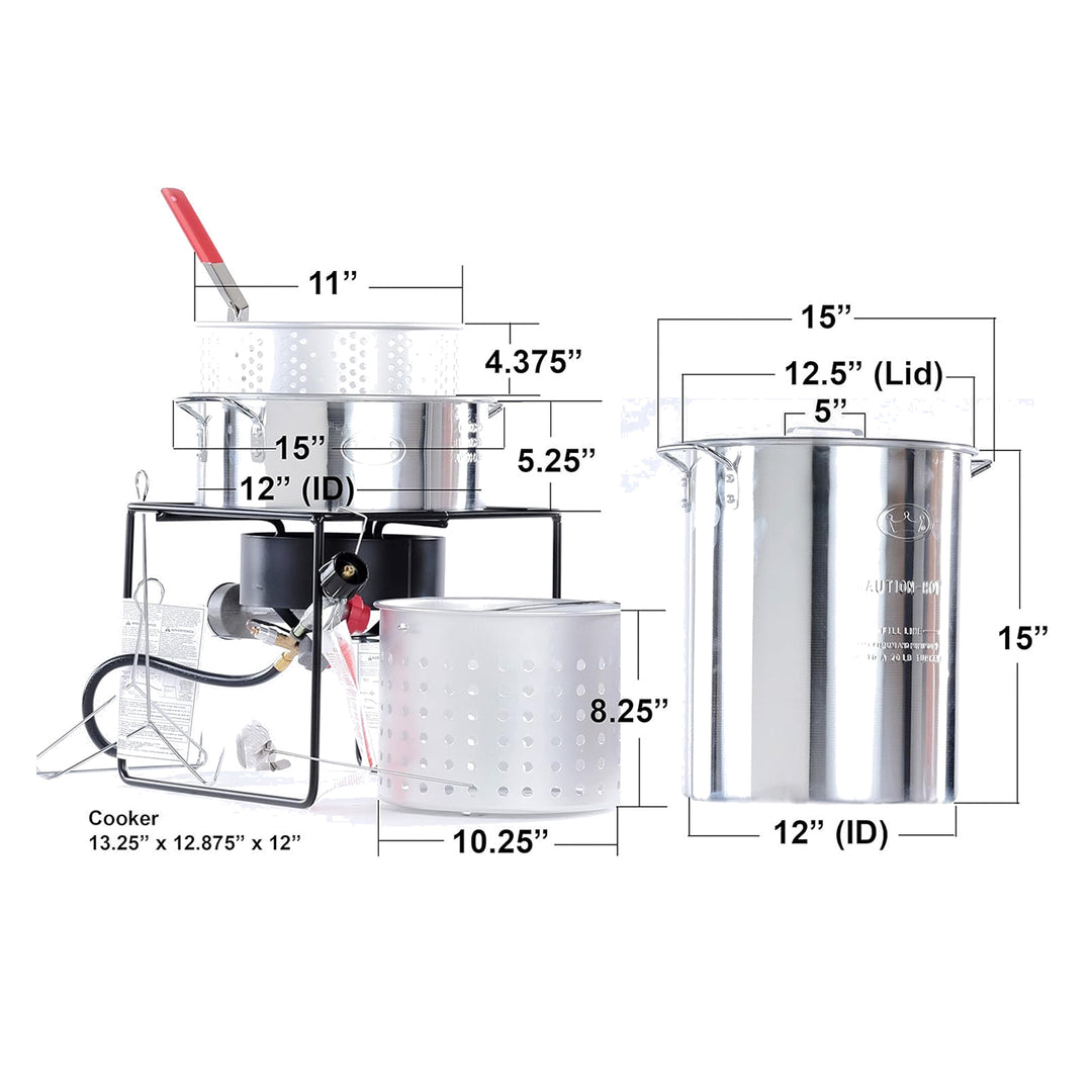 King Kooker Portable 29 Quart Propane Outdoor Deep Frying and Boiling Package - VMInnovations