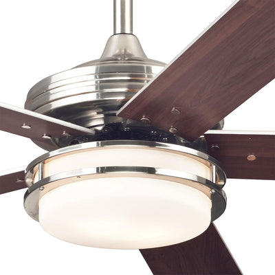 Westinghouse Castle Ceiling Fan w/ LED Light, Reversible Blades & Remote, Nickel