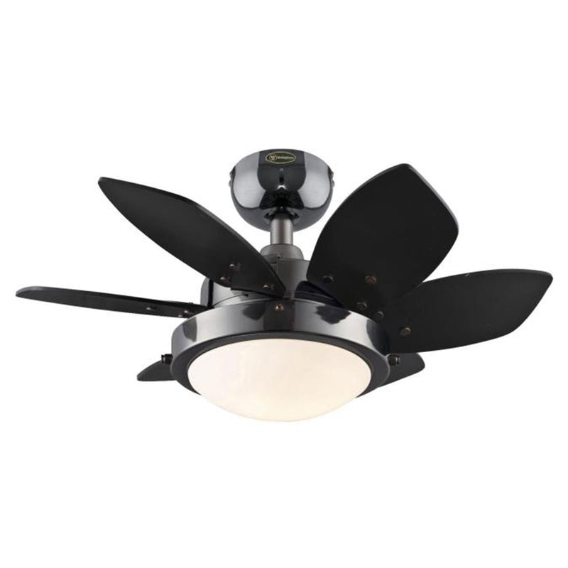 Westinghouse Quince 24" Reversible Ceiling Fan with LED Light, Black/Graphite