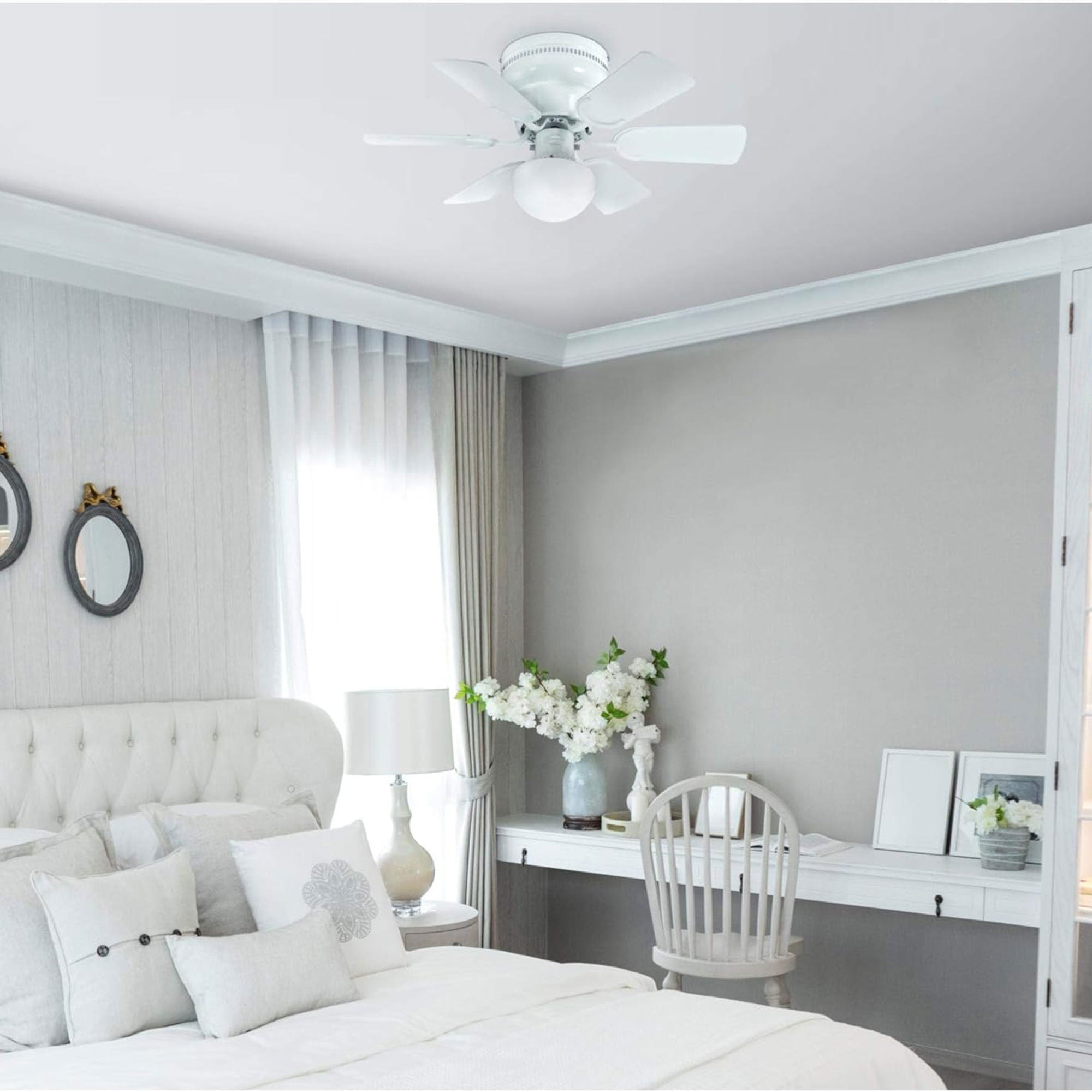 Westinghouse 2 Pack Petite Ceiling Fan w/LED Light for Bedroom/Patio, 30", White