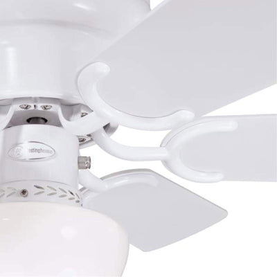 Westinghouse Petite Ceiling Fan with LED Light for Bedroom or Patio, 30", White