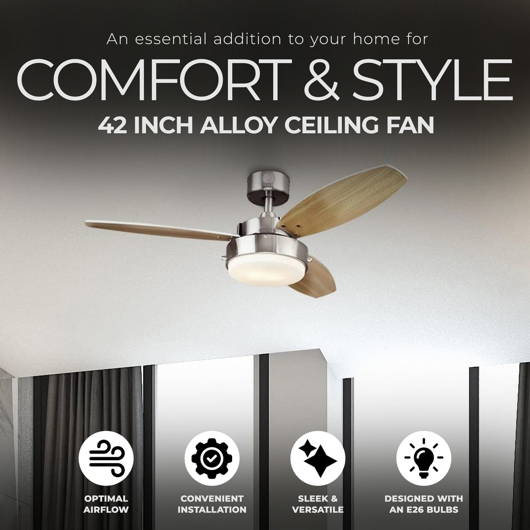 Westinghouse 42 Inch Alloy Ceiling Fan with Reversible Blades, Nickle (Open Box)