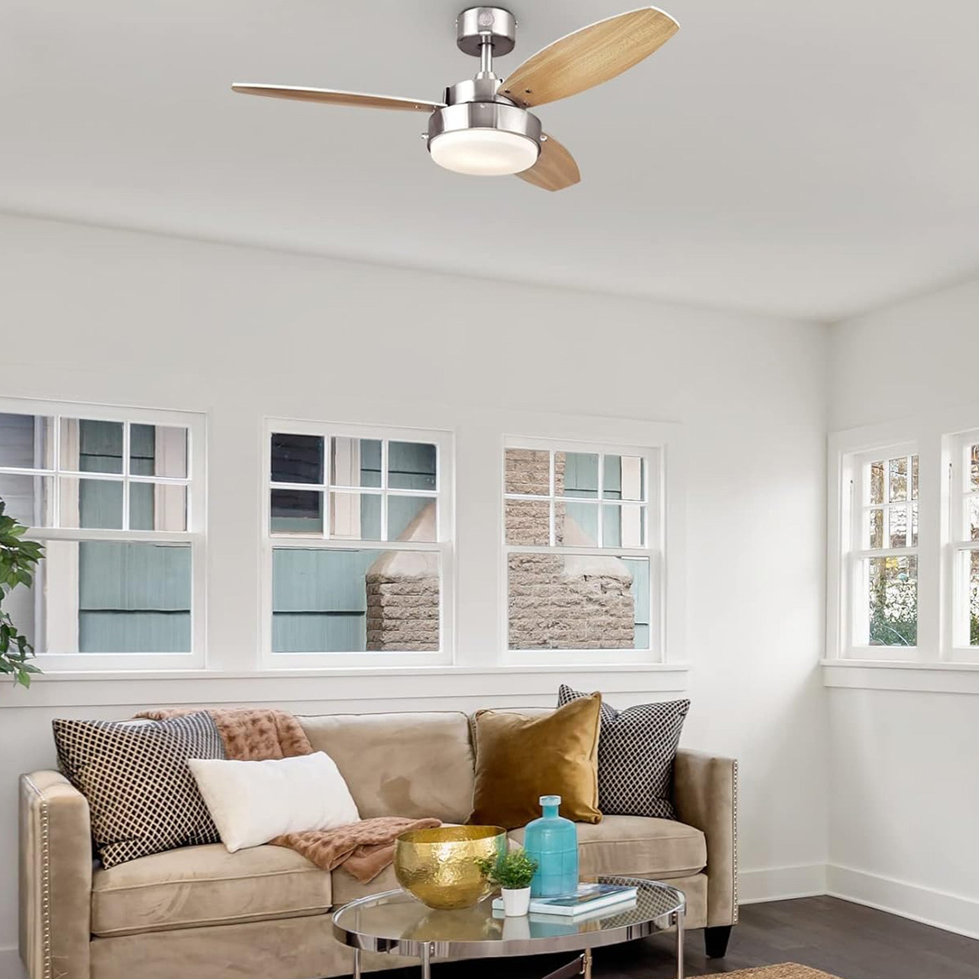 Westinghouse 42 Inch Alloy Ceiling Fan with Brushed Nickel and Reversible Blades - VMInnovations