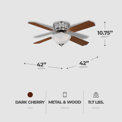 Westinghouse Hadley 42 Inch 4 Blade Ceiling Fan with Dimmable LED Light Fixture - VMInnovations
