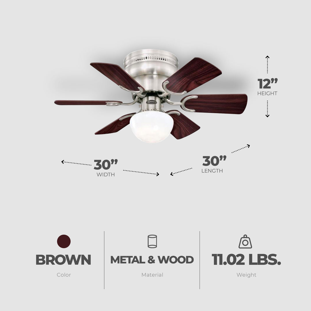 Westinghouse 30lb 6 Blade Ceiling Fan w/Dimmable LED Light Fixture (Open Box)