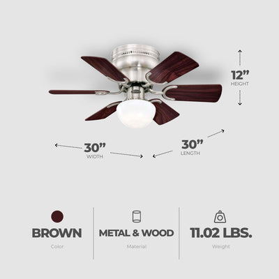 Westinghouse 30lb 6 Blade Ceiling Fan w/Dimmable LED Light Fixture (Open Box) - VMInnovations